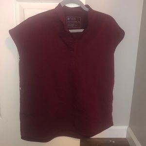 XS Figs burgundy rafaela scrub top